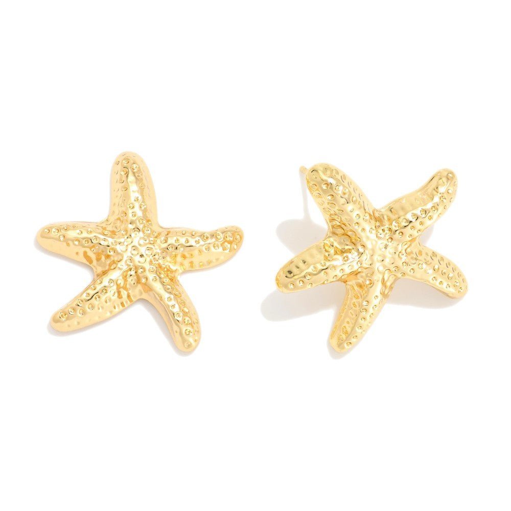 Metal Tone Starfish Post Drop Earrings - The Mustard Seed Collection, The Seed