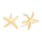 Metal Tone Starfish Stud Earrings Gold