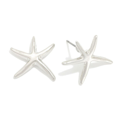 Metal Tone Starfish Stud Earrings - The Mustard Seed Collection, The Seed