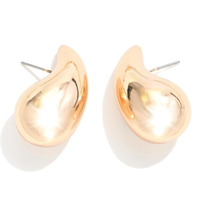 Metal Tone Teardrop Post Drop Earrings - The Mustard Seed Collection, The Seed