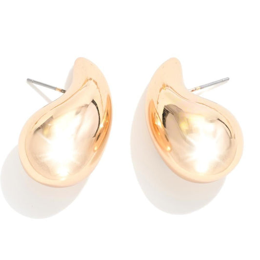 Metal Tone Teardrop Post Drop Earrings - The Mustard Seed Collection, The Seed