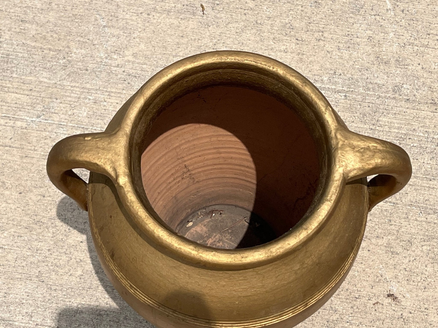 Metallic Gold Painted Urn 
