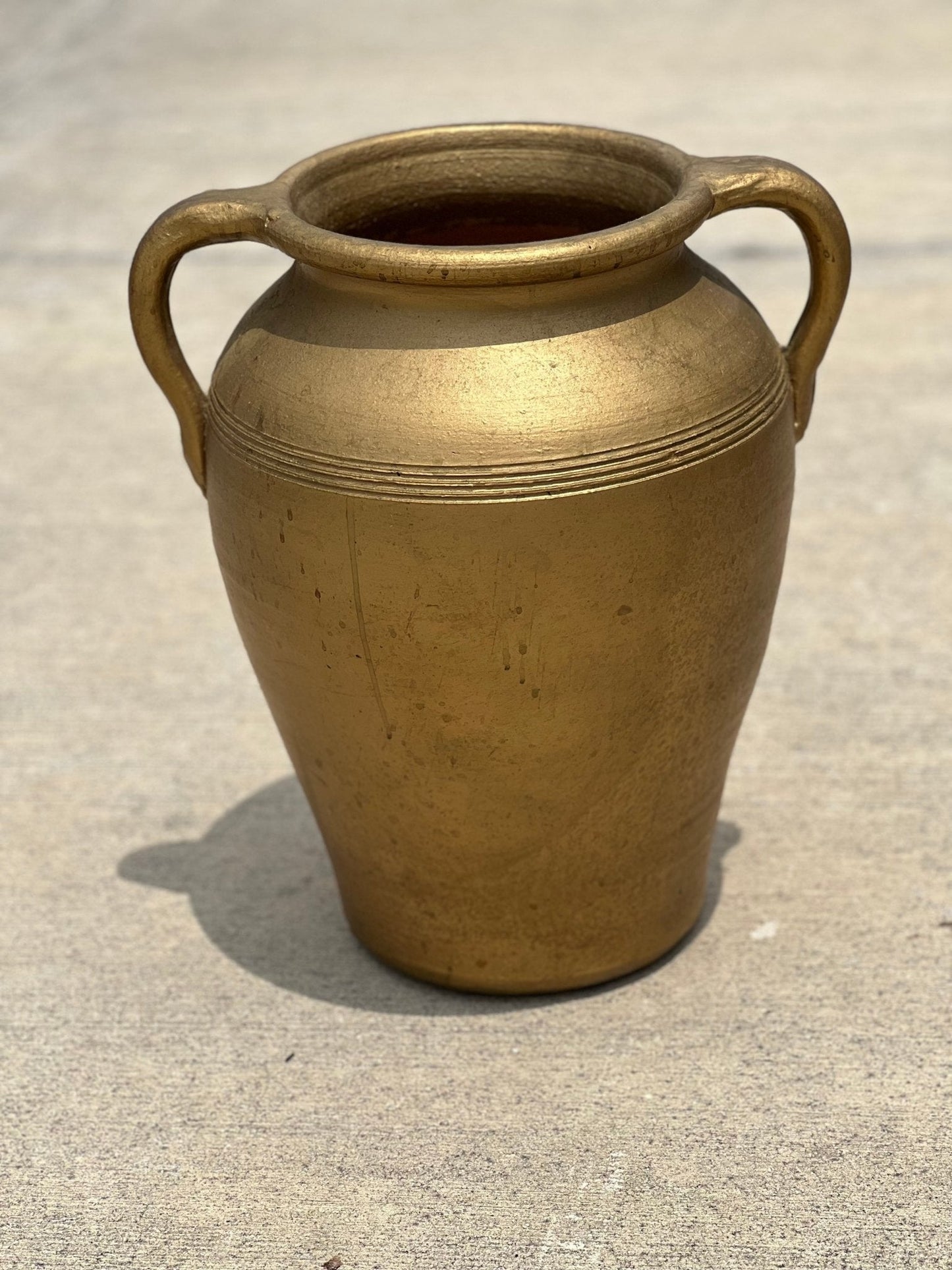 Metallic Gold Painted Urn 