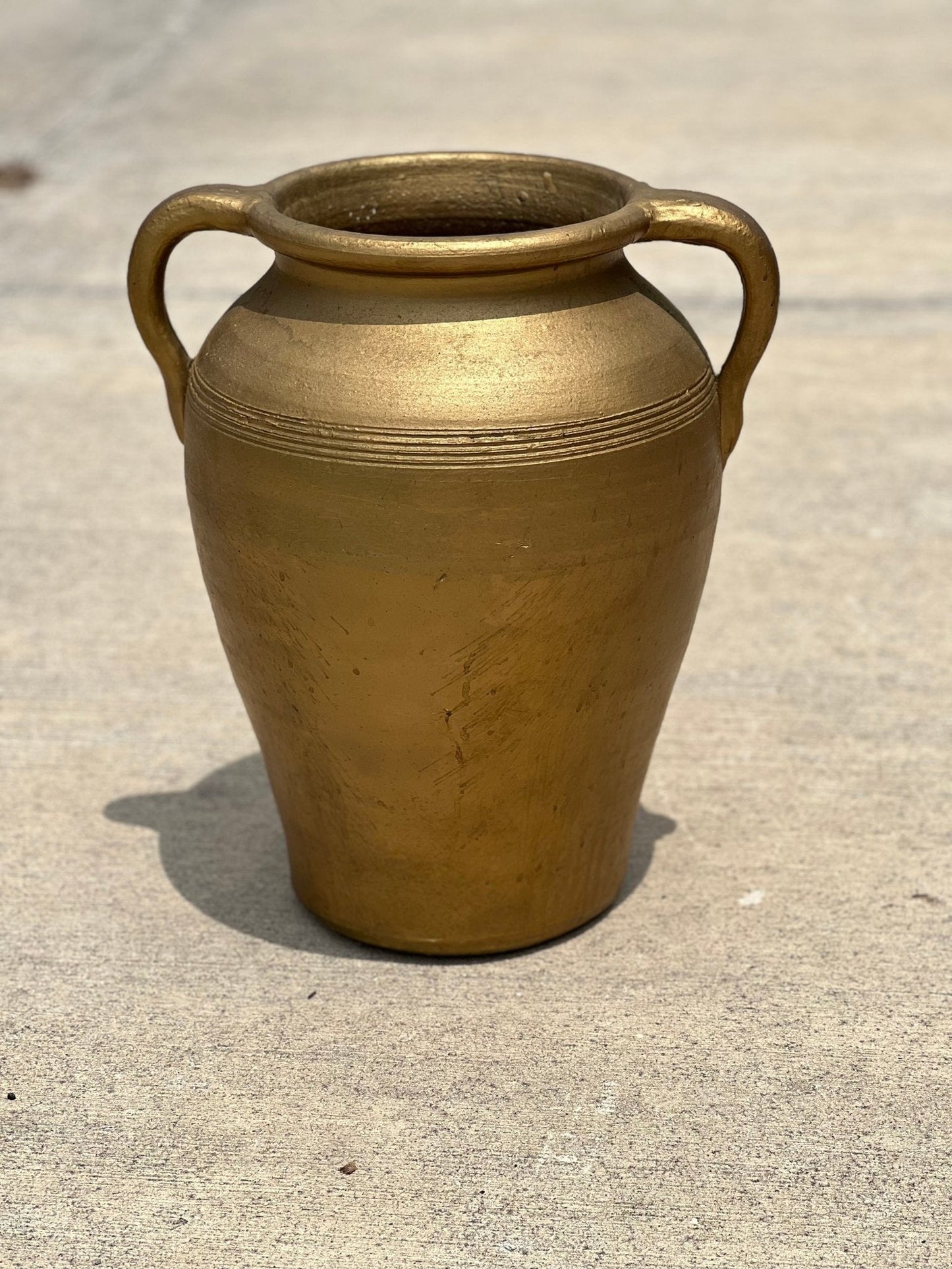 Metallic Gold Painted Urn 