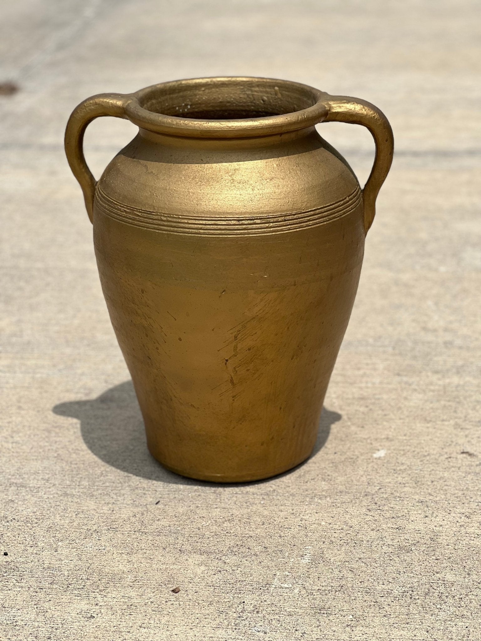 Metallic Gold Painted Urn 