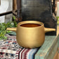 Metallic Gold Roseville Bean Pot with Handles - The Mustard Seed Collection, The Seed