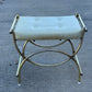 Mid-Century Modern Brass & White Vanity Seat 