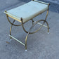 Mid-Century Modern Brass & White Vanity Seat 