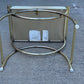 Mid-Century Modern Brass & White Vanity Seat 