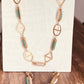 Mid-Century Modernist Openwork Geometric Jewelry Set: 28" Necklace & 2" Dangle EarringsJewelry