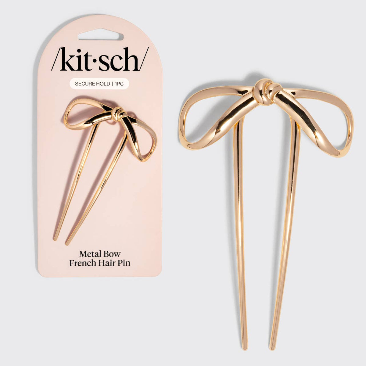 Mini Metal Bow French Hair Pin - Gold - The Mustard Seed Collection, The Seed