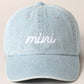 Mini Text Match with Dad and Mom Embroidery Cap: LIGHT DENIM / ONE SIZE Fashion City