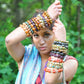 Mixed Color and Shape Clay Bead Stretch Bracelet - The Mustard Seed Collection, The Seed