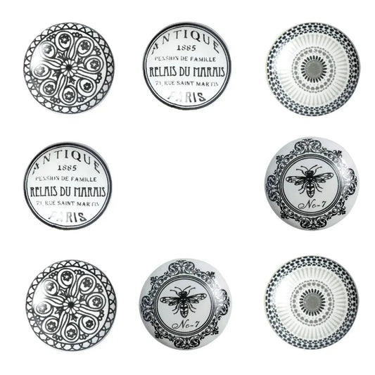 Mixed Design Printed Ceramic Knobs - The Mustard Seed Collection, The Seed