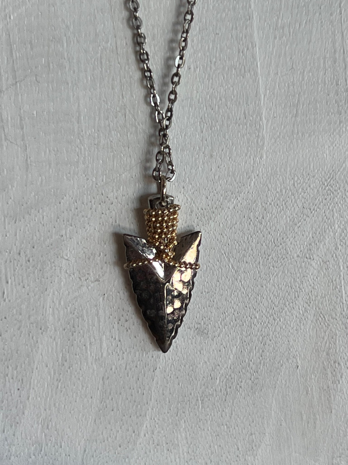 Mixed-Metal Arrowhead Pendant Necklace - 18" - The Mustard Seed Collection, The Seed