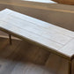 Modern Farmhouse Wooden Bench with Antique Gold Metal Frame - 47" x 14.5" - The Mustard Seed Collection, The Seed