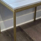 Modern Farmhouse Wooden Bench with Antique Gold Metal Frame - 47" x 14.5" - The Mustard Seed Collection, The Seed