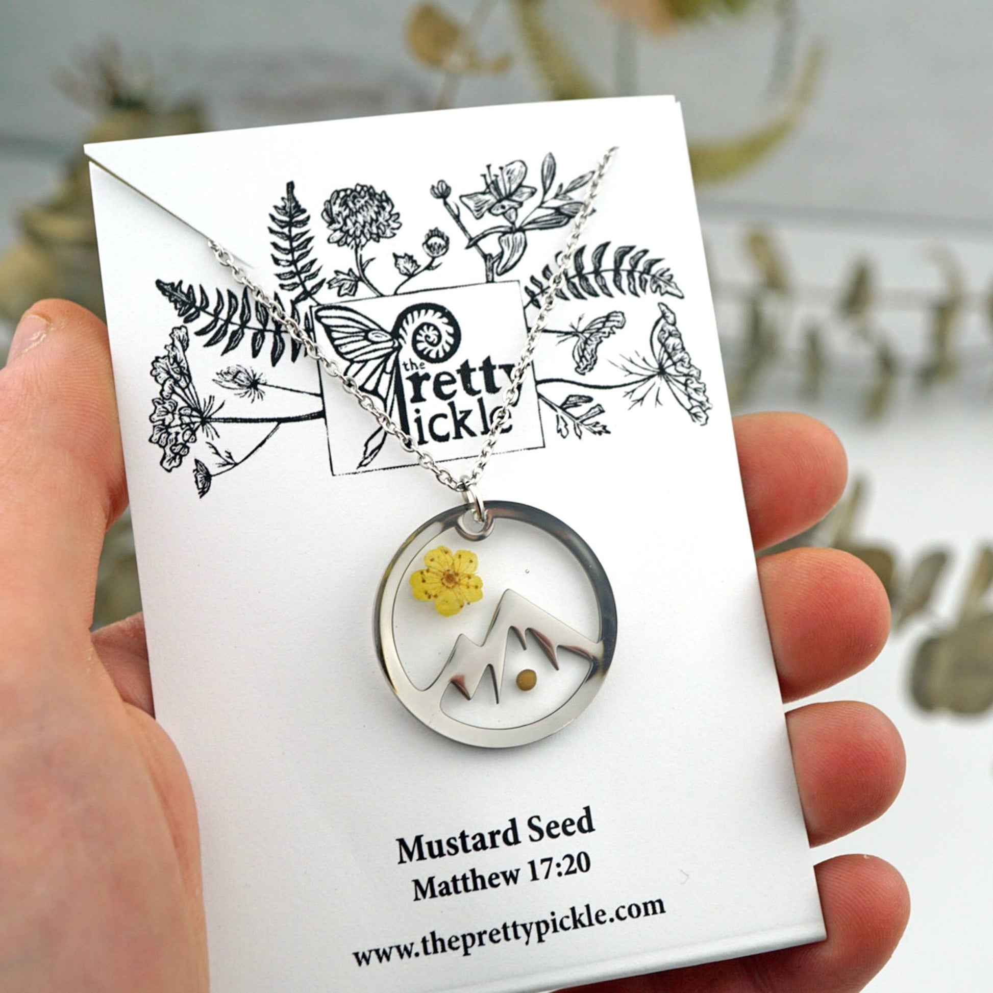 Mountain Mustard Seed Necklace: Stainless Steel
