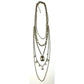Multi Layer Strand Chain Pearl & Edged Glass Drop Necklace - The Mustard Seed Collection, The Seed