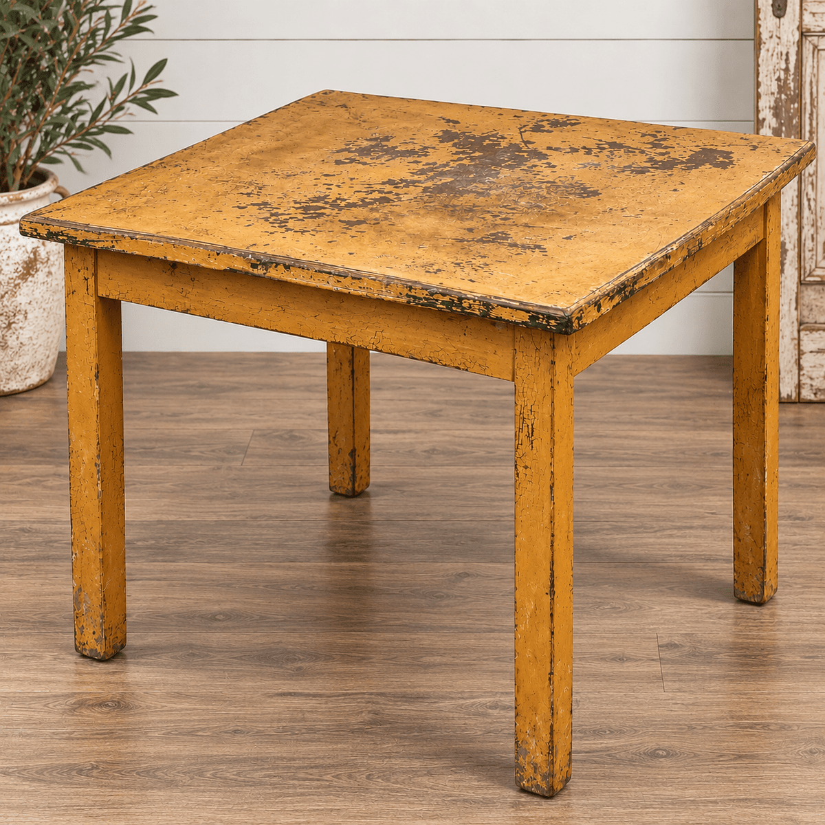 Mustard Colored Square Table Webbs Antique Mall