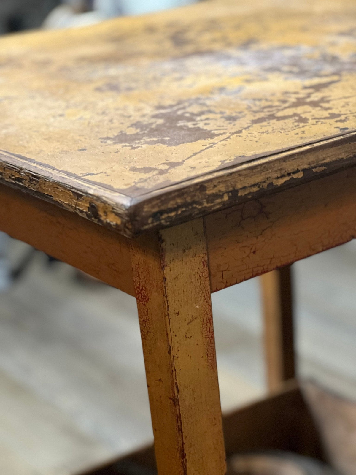 Mustard Colored Square Table - The Mustard Seed Collection, The Seed