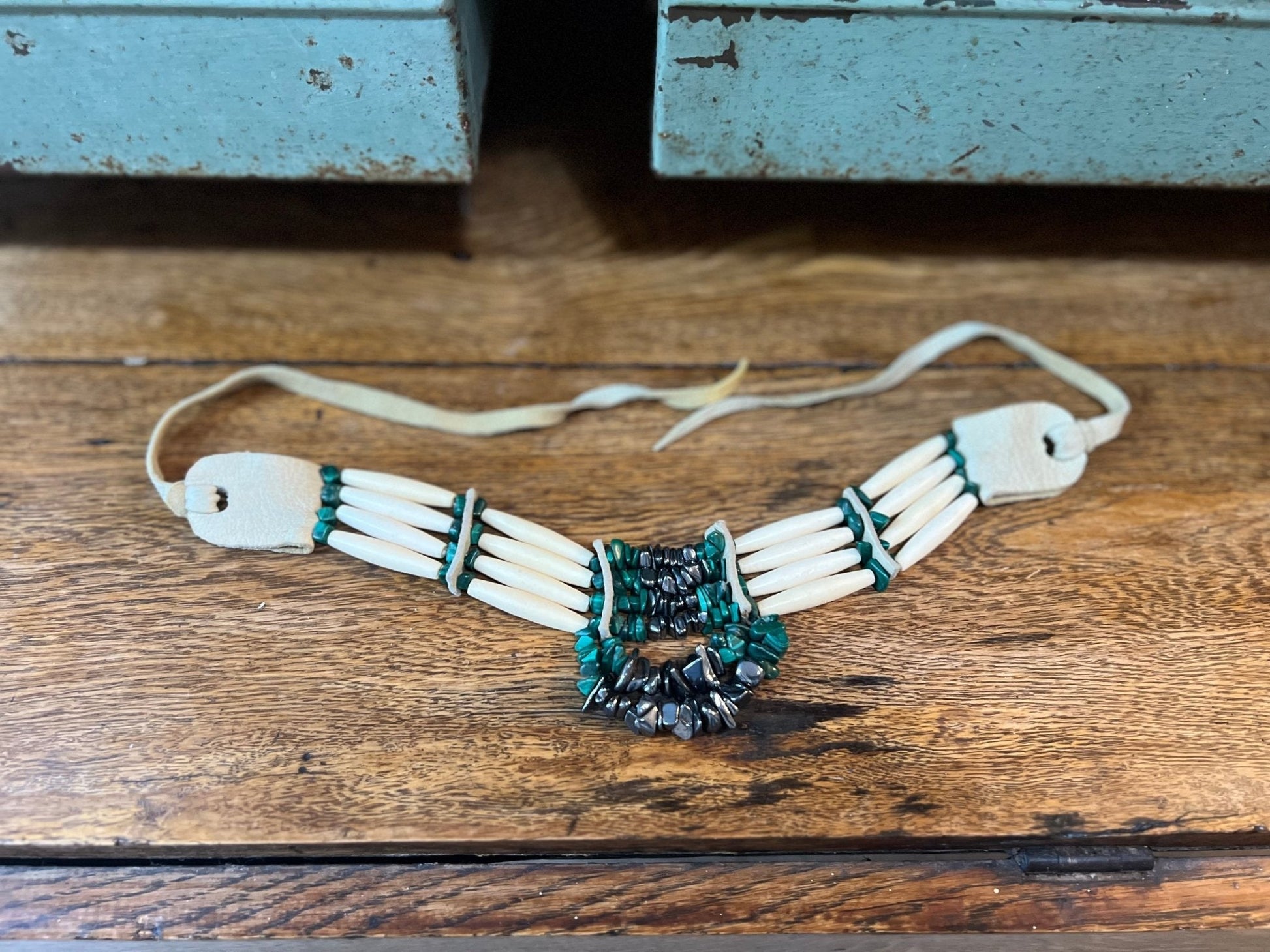 Native American Style Bone Hairpipe Choker Necklace - The Mustard Seed Collection, The Seed