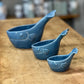 Nautical Ceramic Nesting Whale Measuring Cups – Set of 3 – Slate Blue - The Mustard Seed Collection, The Seed