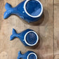 Nautical Ceramic Nesting Whale Measuring Cups – Set of 3 – Slate Blue - The Mustard Seed Collection, The Seed