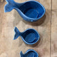 Nautical Ceramic Nesting Whale Measuring Cups – Set of 3 – Slate Blue - The Mustard Seed Collection, The Seed