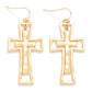Nesting Hammered Metal Cross Drop Earrings - The Mustard Seed Collection, The Seed
