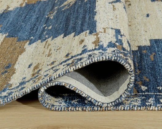NEW! 5 x 7 Boho Blue/Brown/Camel Rug - The Mustard Seed Collection, The Seed