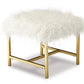 NEW! Faux White Luxe Fur Vanity Stool - The Mustard Seed Collection, The Seed