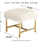 NEW! Faux White Luxe Fur Vanity Stool - The Mustard Seed Collection, The Seed
