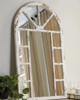 NEW! White Shabby Arch Mirror - The Mustard Seed Collection, The Seed