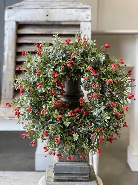 Nottingham Berry Candle Ring 13" Red - The Mustard Seed Collection, The Seed