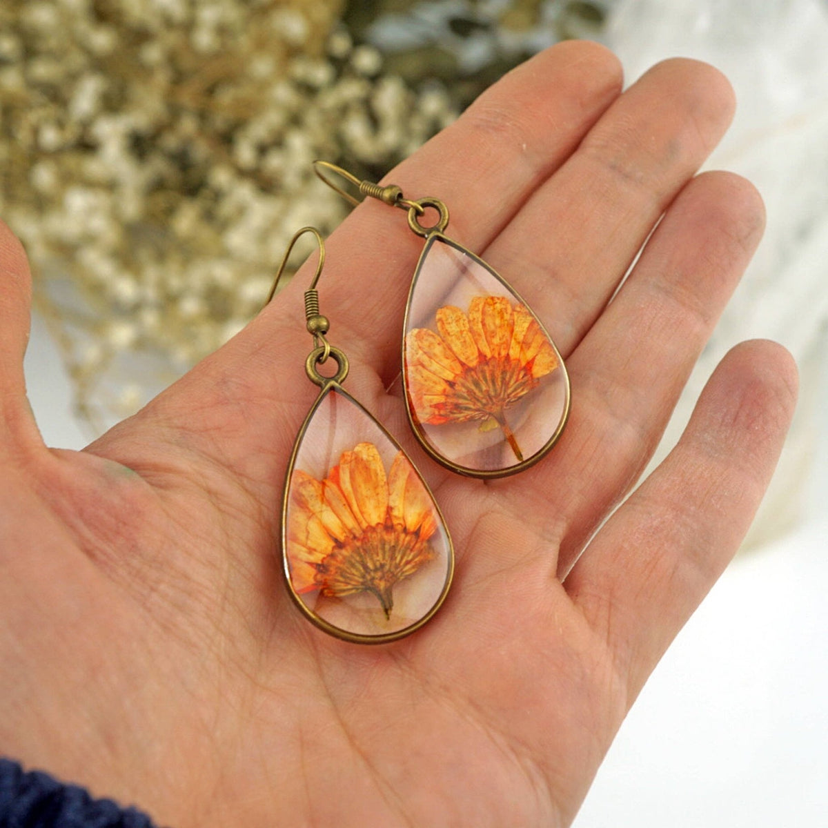November Birth Flower Earrings - The Mustard Seed Collection, The Seed