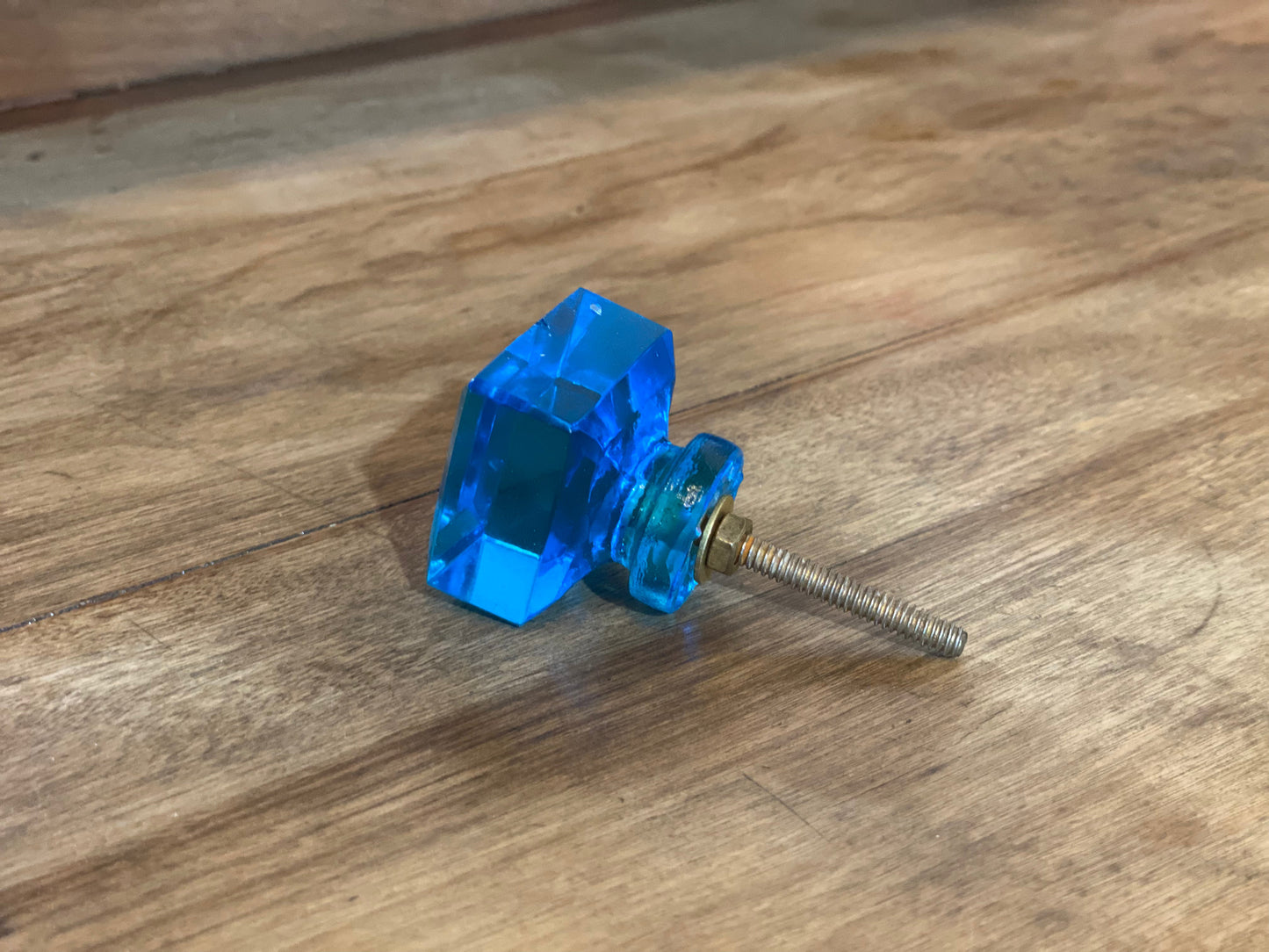 Ocean Light Blue Square Glass Knob