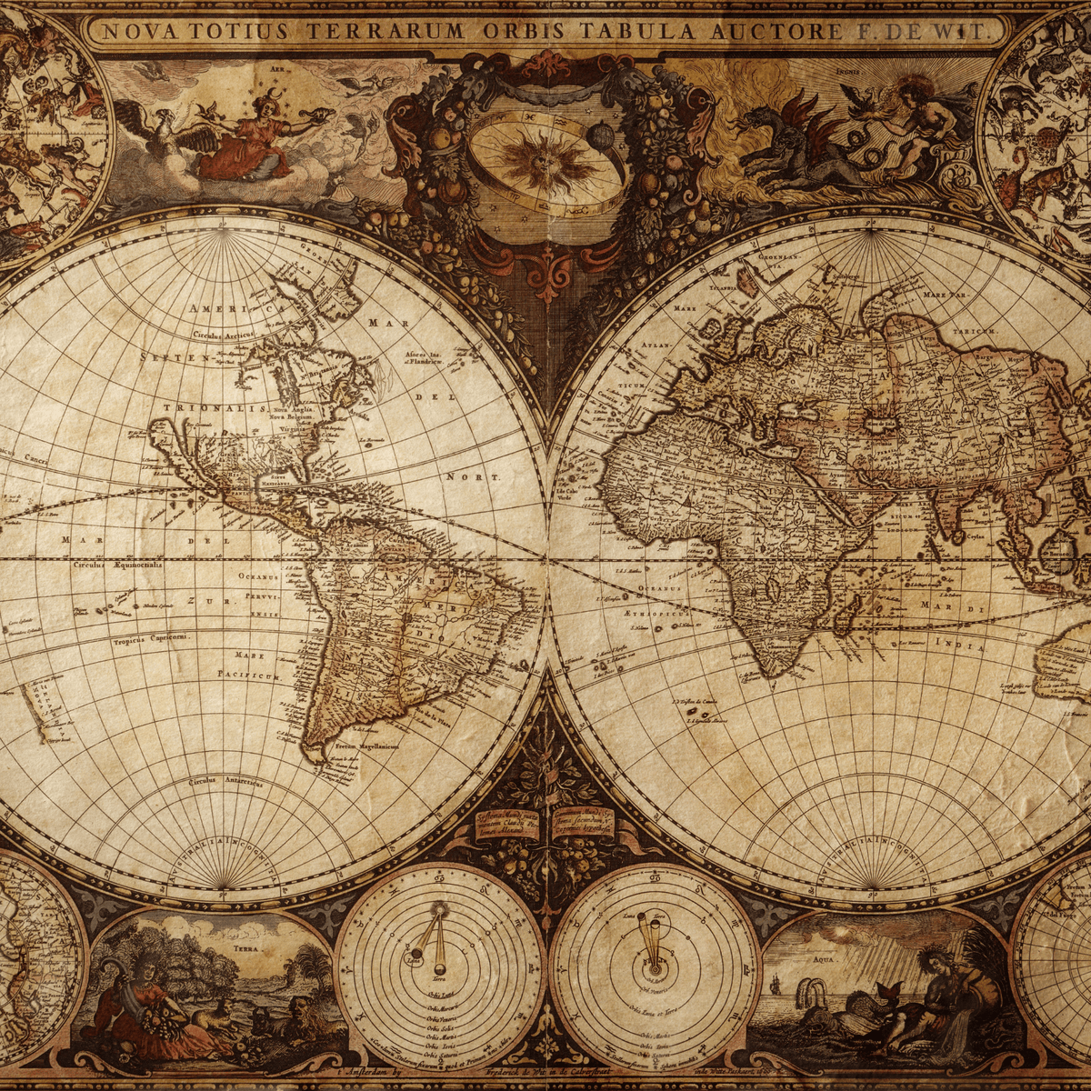 Old Map - A1 size large Decoupage Paper - The Mustard Seed Collection, The Seed