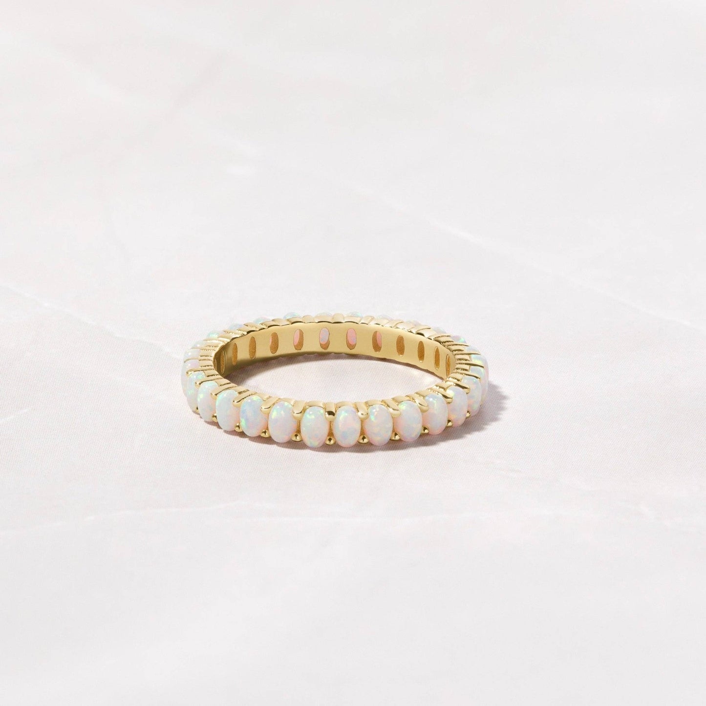 Opal Eternity Ring: Gold / 8