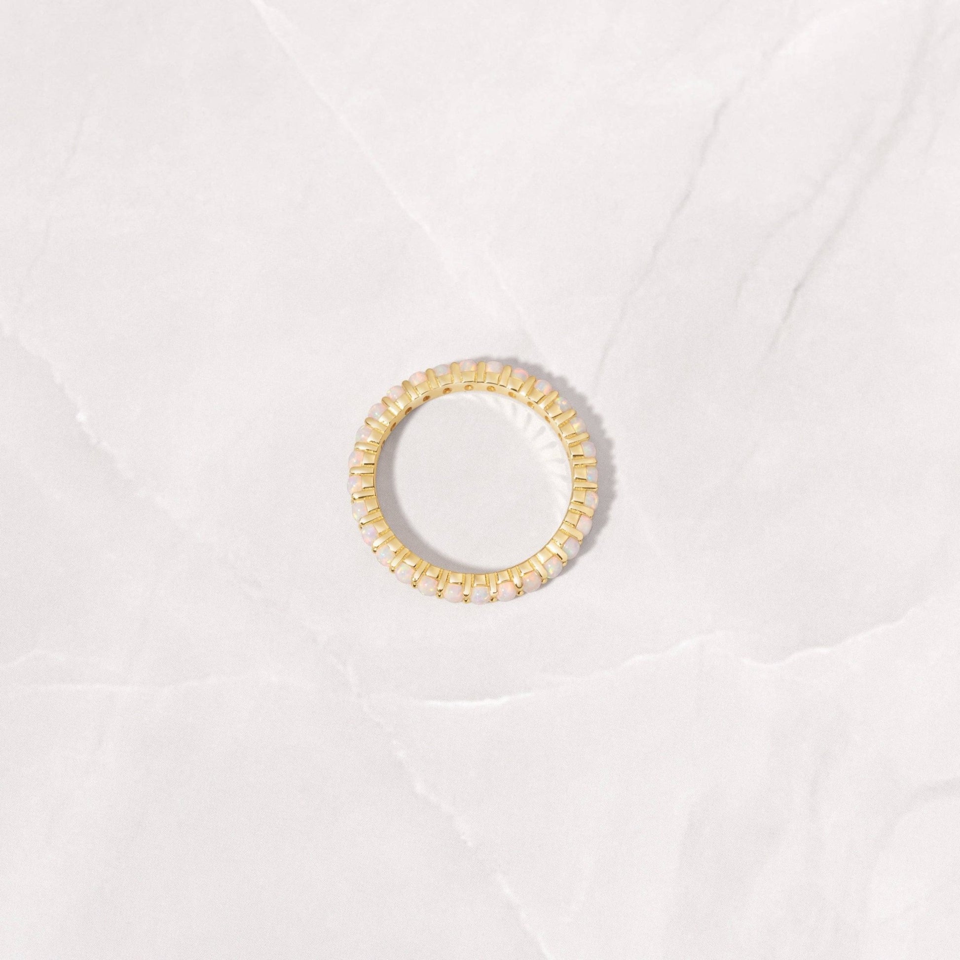 Opal Eternity Ring: Gold / 8