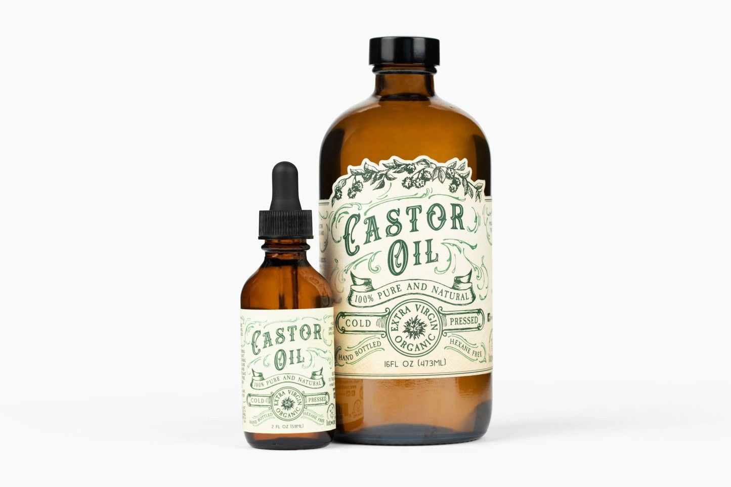 Organic Cold Pressed Castor Oil Hexane Free USA bottled: 2 oz - The Mustard Seed Collection, The Seed