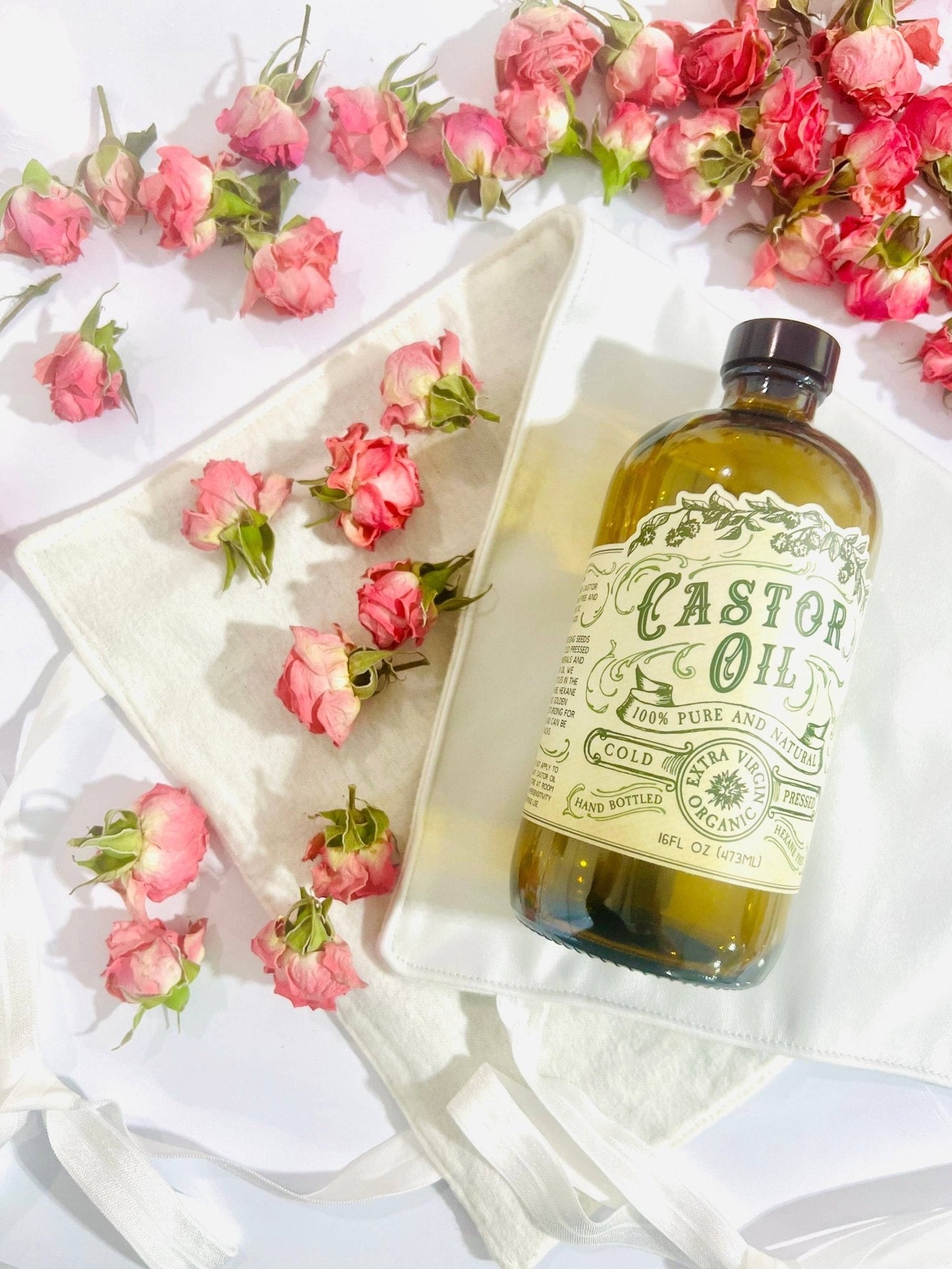 Organic Cold Pressed Castor Oil Hexane Free USA bottled: 2 oz - The Mustard Seed Collection, The Seed