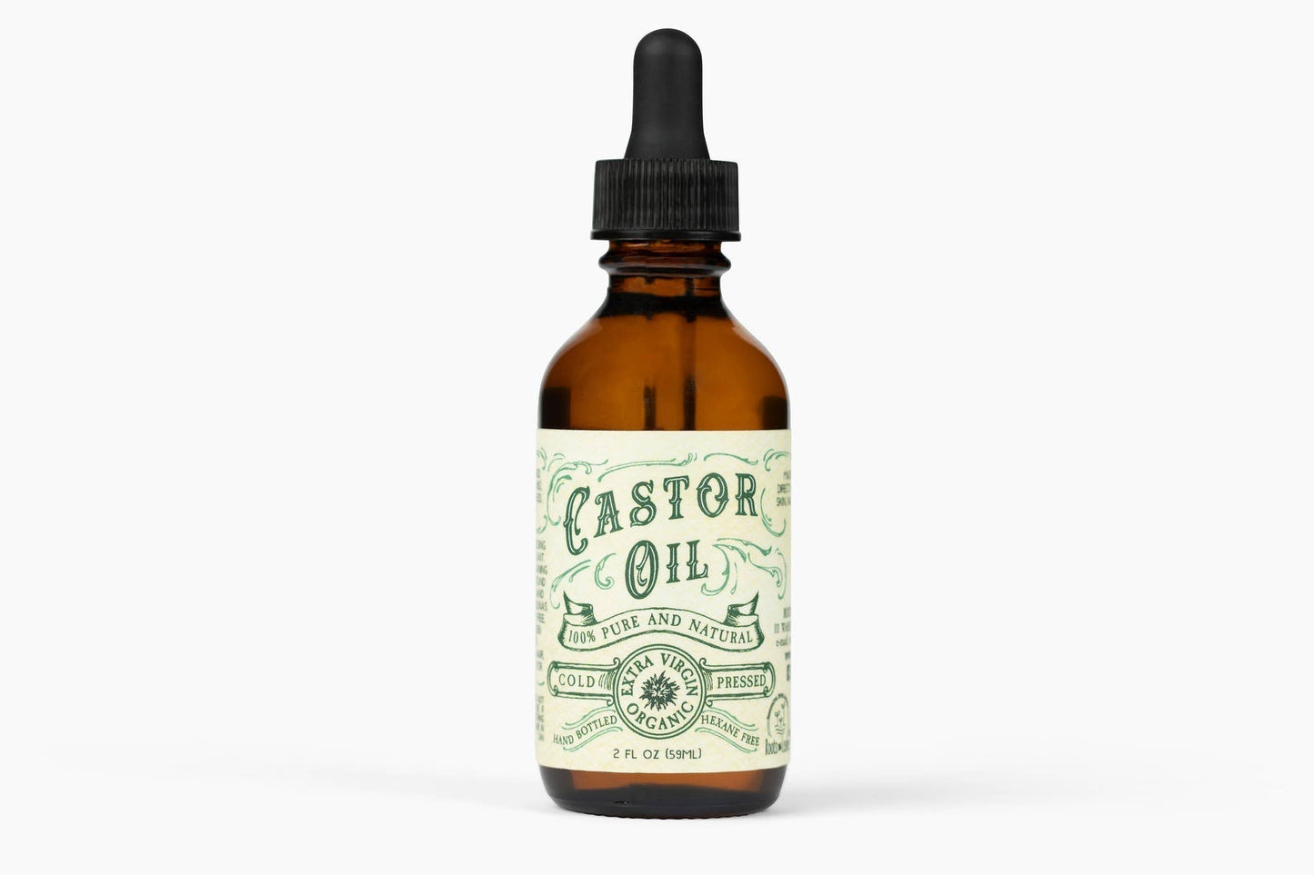Organic Cold Pressed Castor Oil Hexane Free USA bottled: 2 oz - The Mustard Seed Collection, The Seed