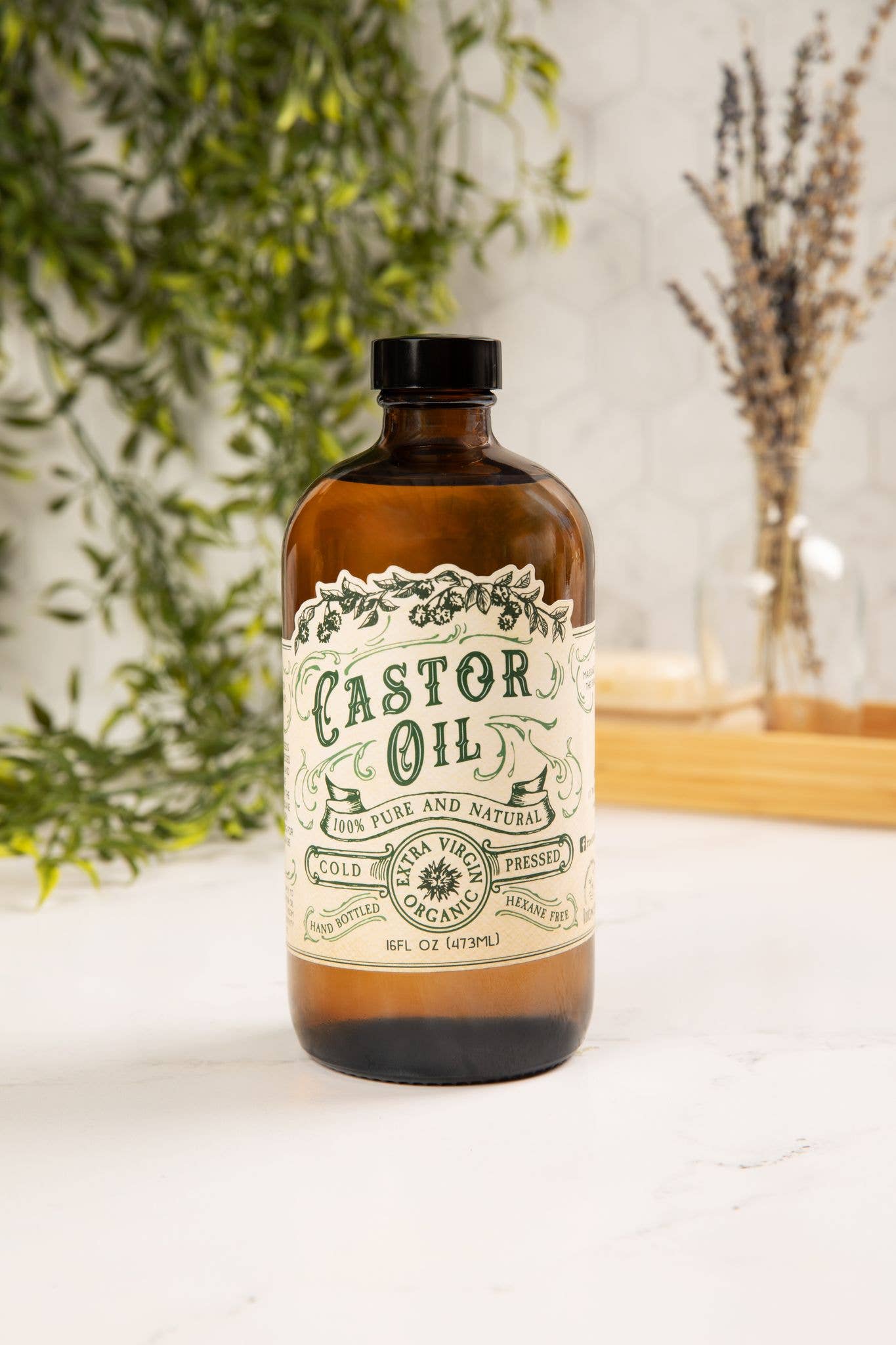 Organic Cold Pressed Castor Oil Hexane Free USA bottled: 2 oz - The Mustard Seed Collection, The Seed