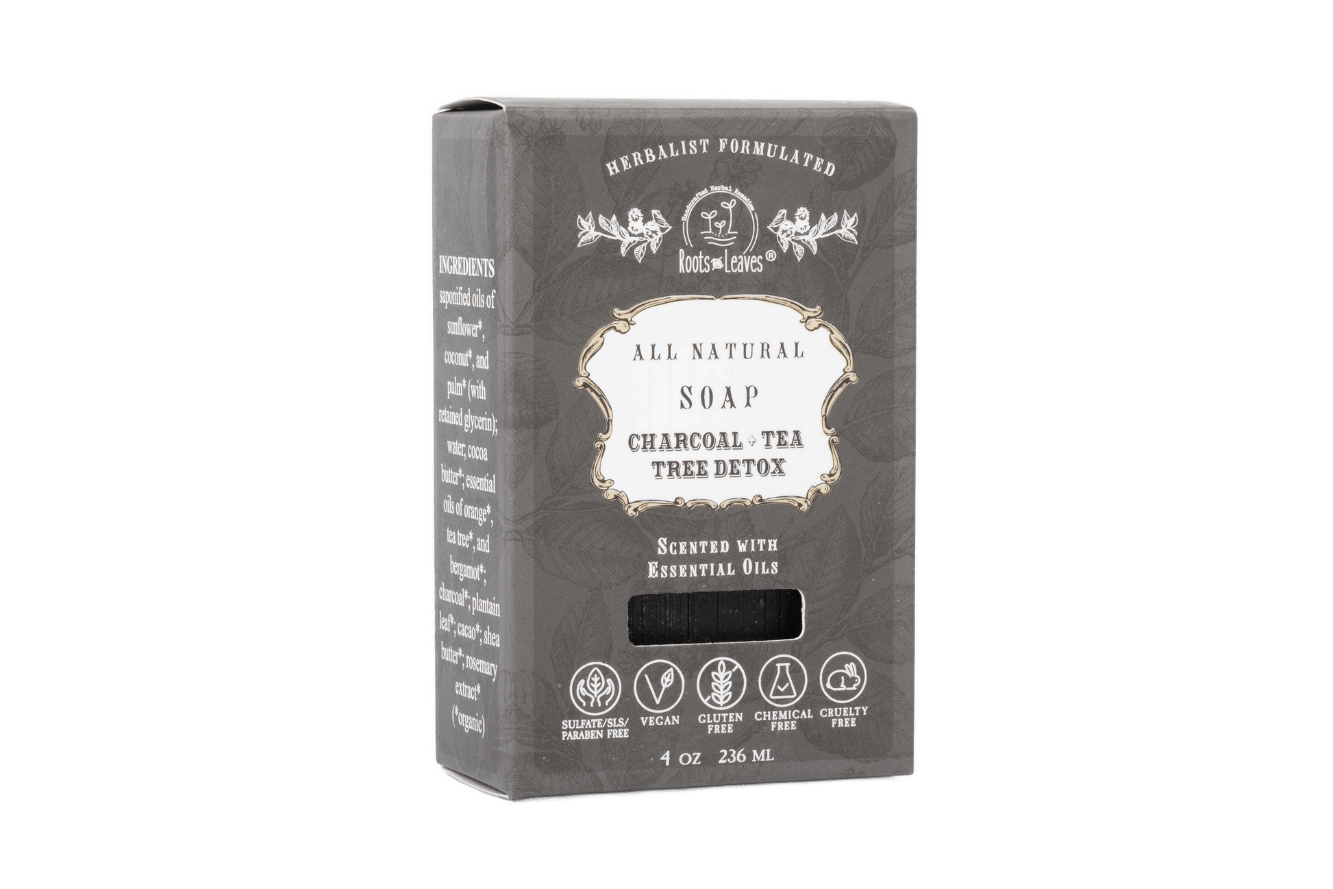 Organic Vegan "Charcoal + Tea Tree" Bar Soap