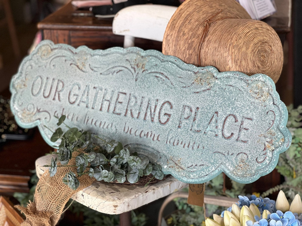"Our Gathering Place" Metal Sign - The Mustard Seed Collection, The Seed
