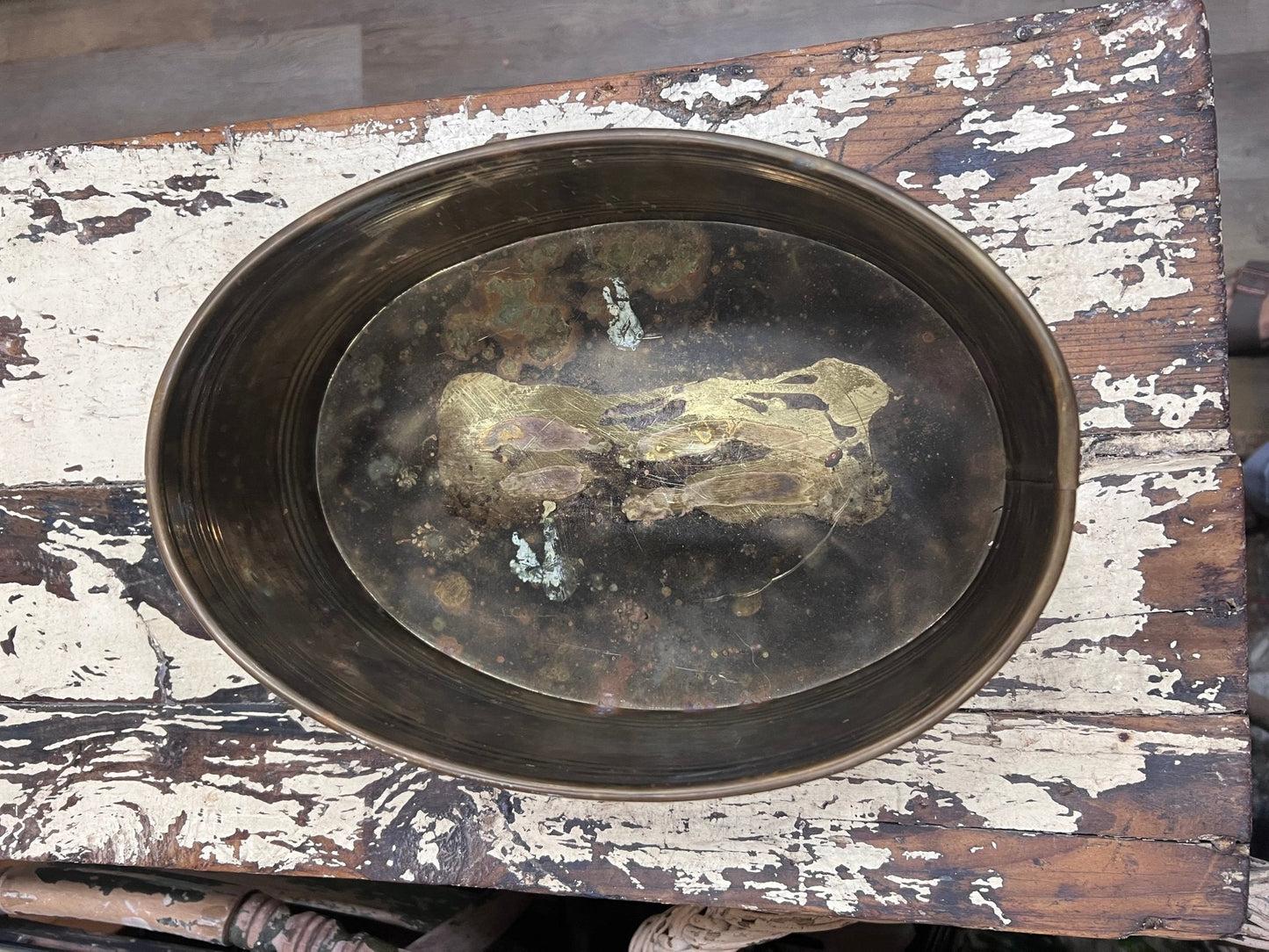 Oval Brass Container 
