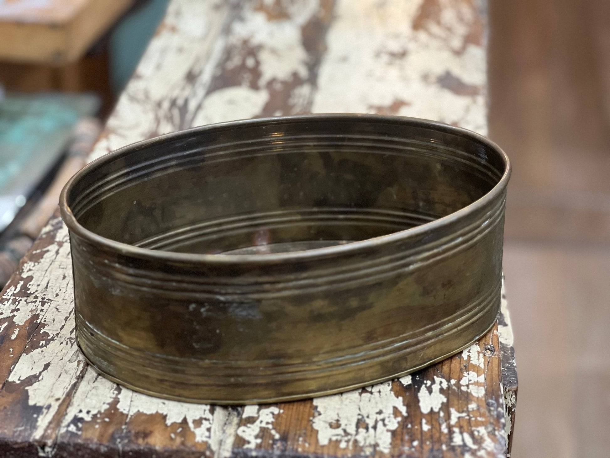 Oval Brass Container 