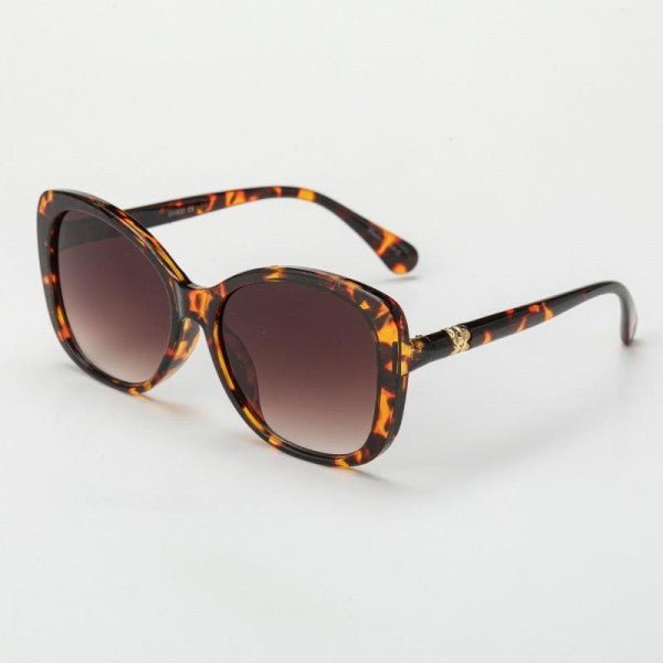 Oversize Square Sunglasses With Gold Tone Detail 
