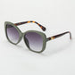 Oversize Square Sunglasses With Gold Tone Detail 